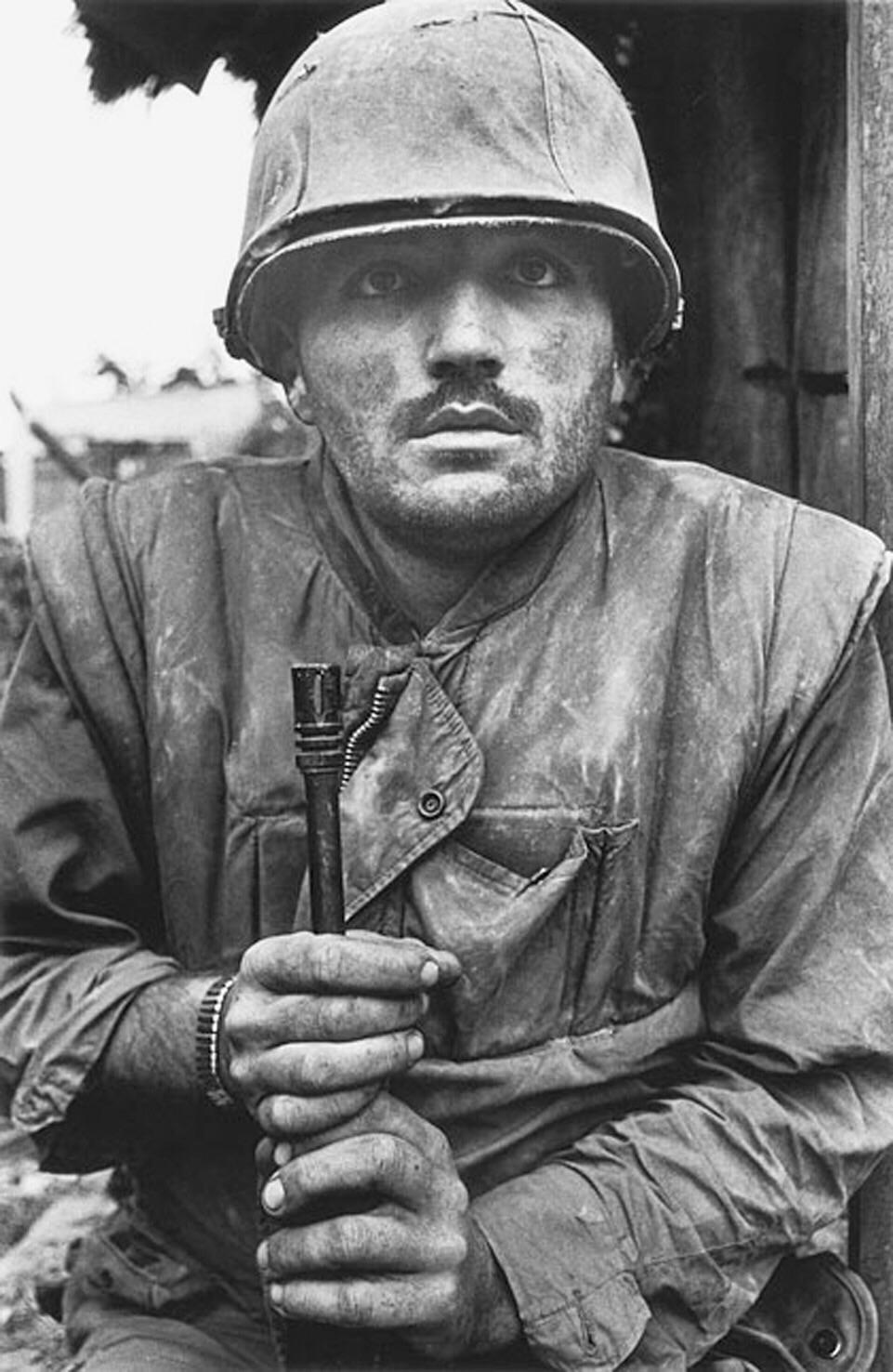 Shell-shocked soldier by Don McCullin, 1968